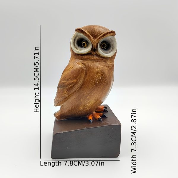 Owl Book Standing, Book Holder Decoration, Home Decoration, Retro Metal Paint Working, Imitation Wood Grain Perfect For Office - Image 3