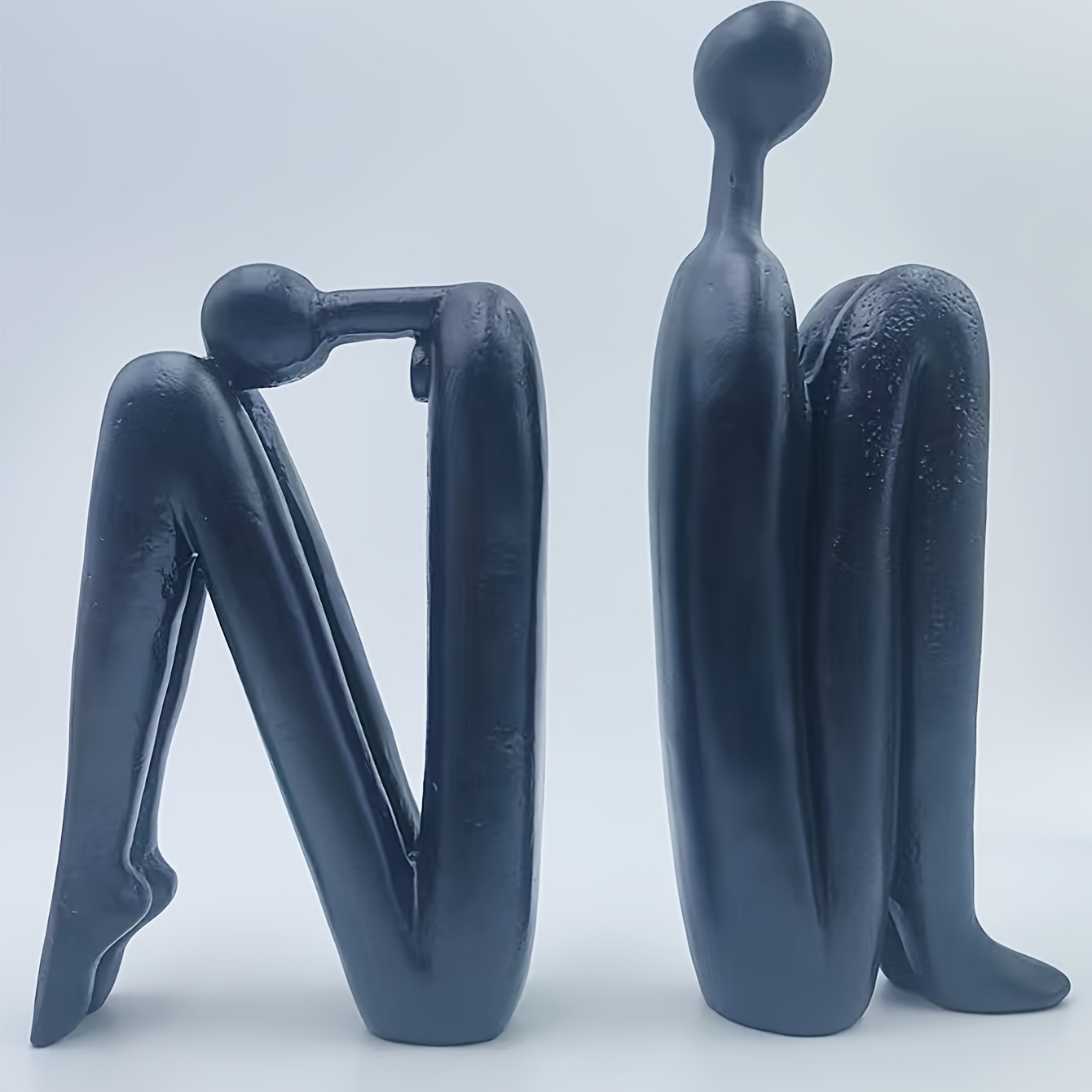 2pcs Set Modern Resin Bookshelf Figurines, Human-Shaped Decorative Bookends Sculptures, Elegant Seated Figure Design Ornaments, Suitable for Bookshelves, Desks, Home Office Decor, Indoor and Outdoor Home Decoration Crafts - Image 7