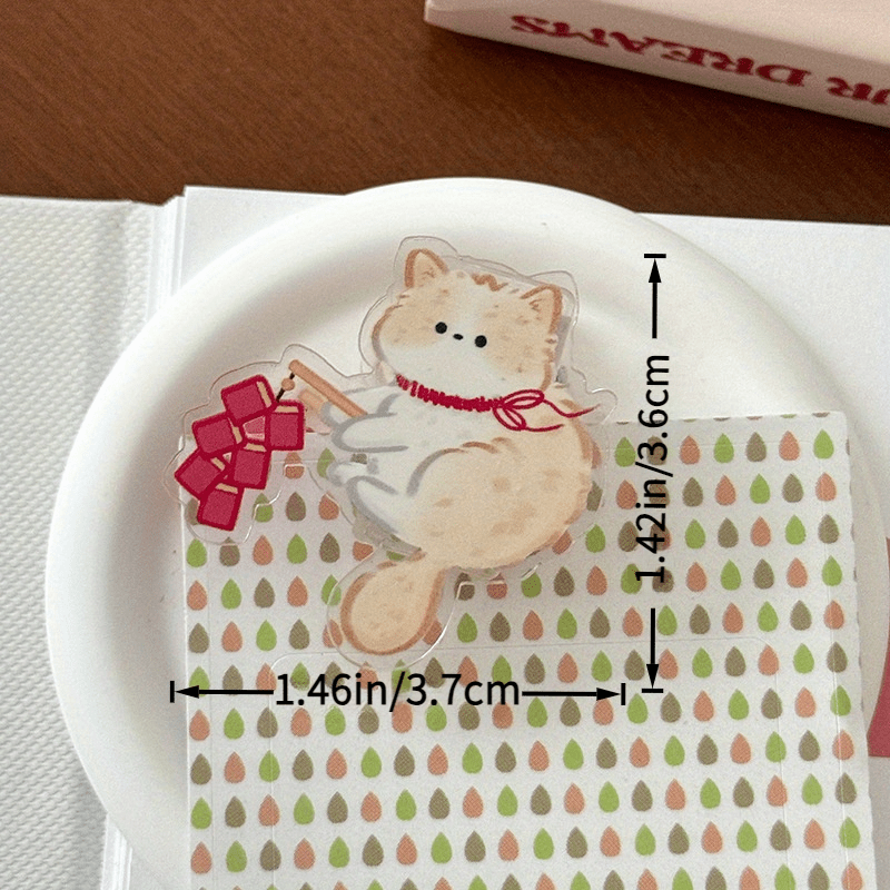 7pcs Cartoon Cat-Themed Acrylic Clips - Designed for Organizing Notebooks in The Kitchen, Suitable for Notes, Exams, Office Documents, Books, Kitchen Storage Additions, Notebook Organizers, Fun Design, Stationery Storage Box - Image 3