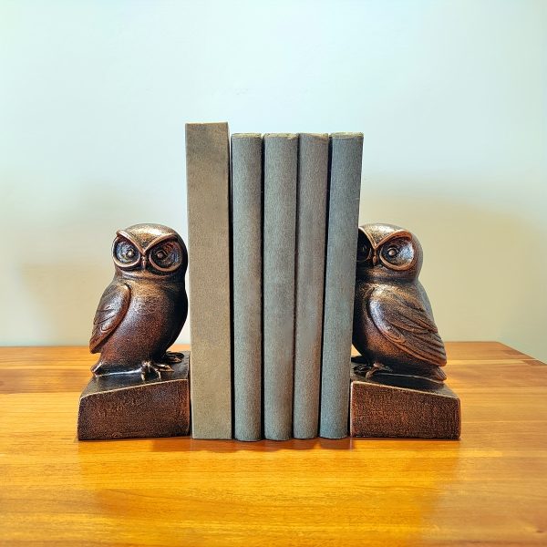 Owl Book Standing, Book Holder Decoration, Home Decoration, Retro Metal Paint Working, Imitation Wood Grain Perfect For Office - Image 5