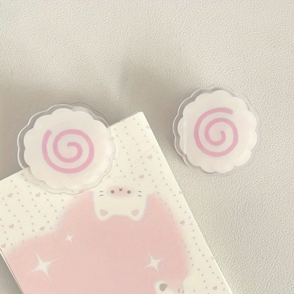 Super Cute White Fish Cake Acrylic PP Clip, Adds Fun to The Desk Photo Wall, Used for Notebook Memo Clips, Sealing Clip Plastic File Folder, Durable Storage Clip, Suitable for Notes, Exams, Office Documents, Books, Kitchen Storage Additions