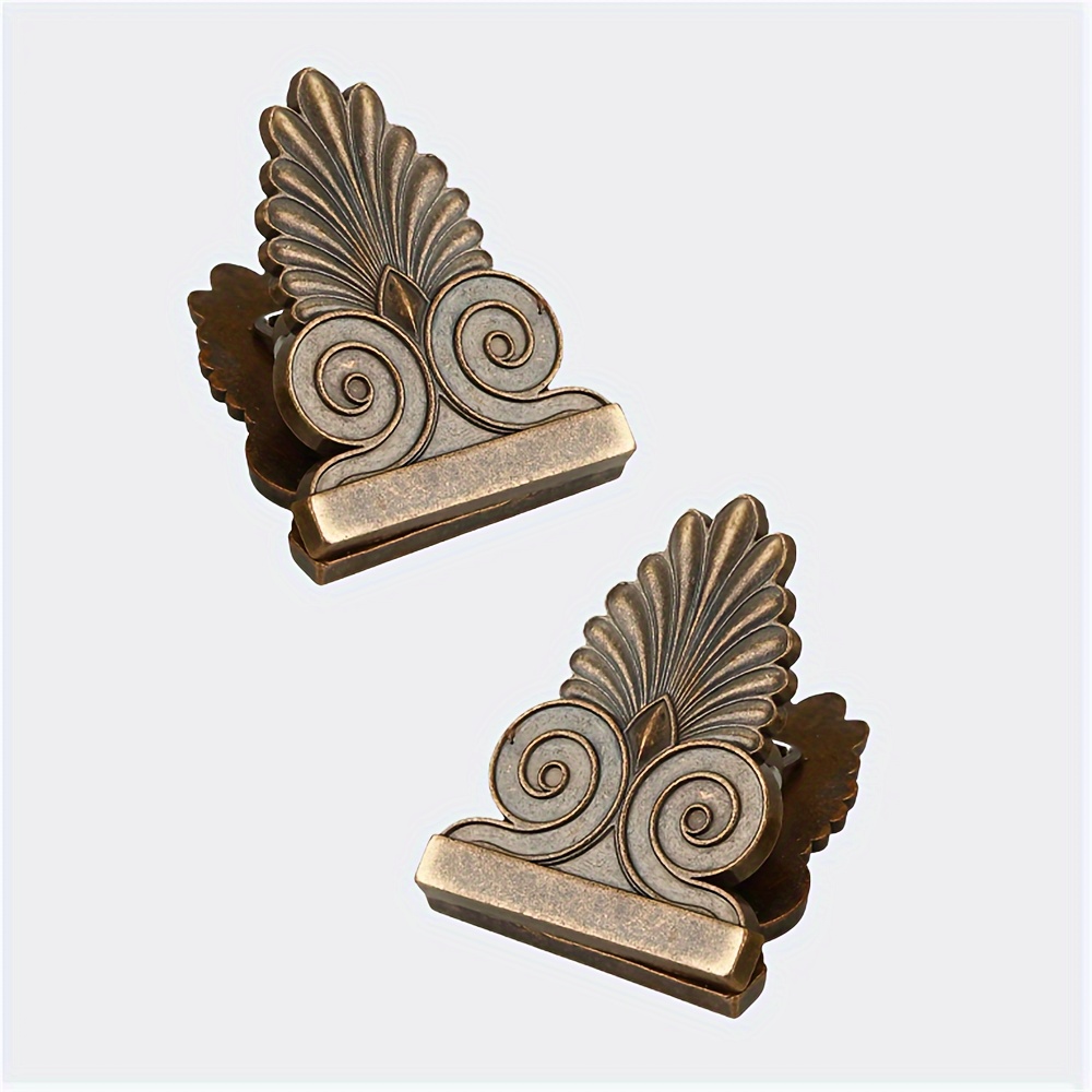 Vintage Leaf Design Metal Clips, Zinc Alloy Paper Clamps for Photo Postcard Storage, TN Journal Accessories - Image 1