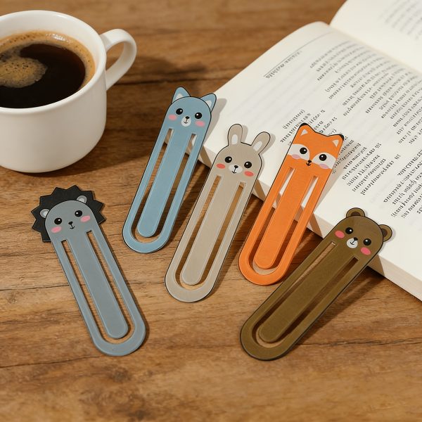 5-Style Acrylic Bookmark Clips, Featuring Cute Cat, Panda, Rabbit, Hedgehog And Fox Cartoon Animal Designs, Ideal Heartfelt Gift for Animal Lovers, Book Enthusiasts And Reading Fans - Image 6