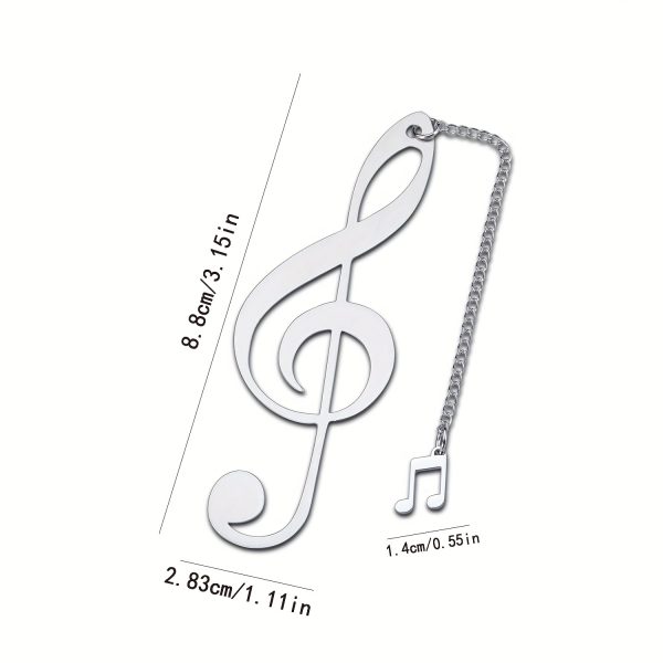1 Elegant Stainless Steel Musical Note Bookmark Gift for Music Lovers, Book Lovers, Graduation, Valentine'S Day, Christmas, Birthday, Anniversary Gift - Image 2