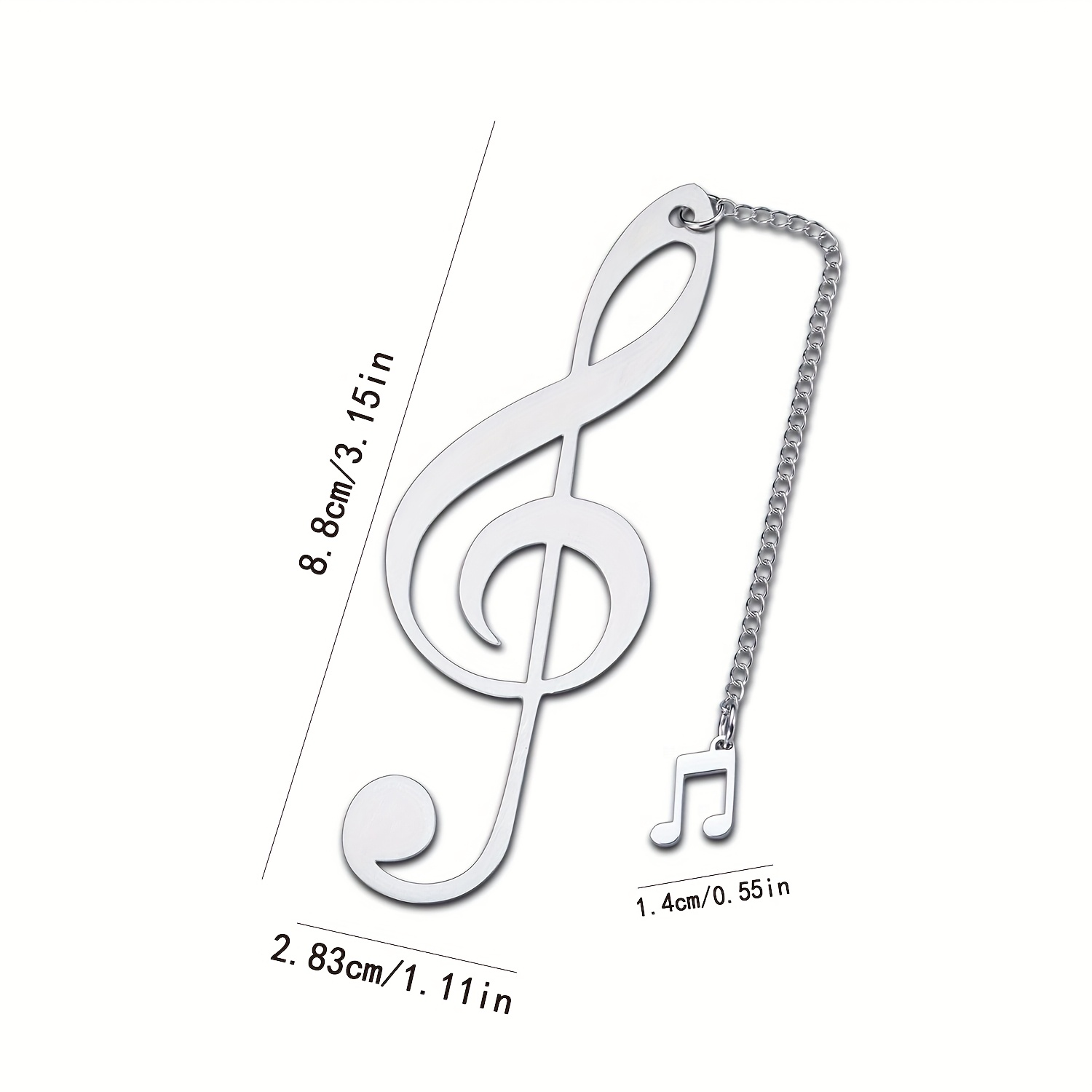 1 Elegant Stainless Steel Musical Note Bookmark Gift for Music Lovers, Book Lovers, Graduation, Valentine