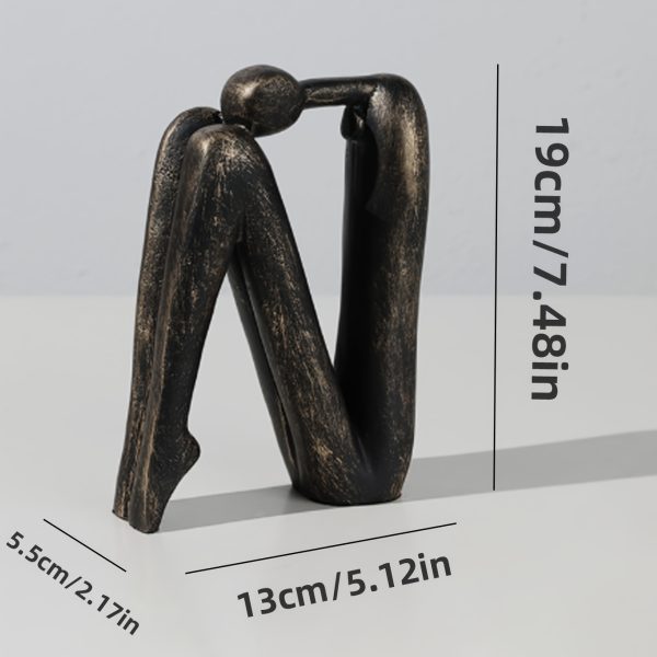 2pcs Set Modern Resin Bookshelf Figurines, Human-Shaped Decorative Bookends Sculptures, Elegant Seated Figure Design Ornaments, Suitable for Bookshelves, Desks, Home Office Decor, Indoor and Outdoor Home Decoration Crafts - Image 5