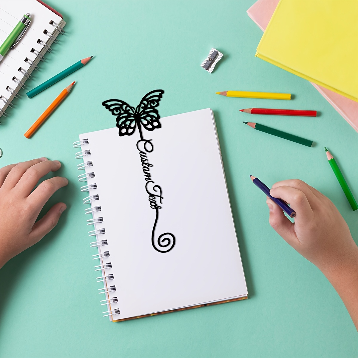 1pc Customized Unique Metal Butterfly Bookmark with Personalized Name - Perfect Gift for Teacher Appreciation, Great for School Season And Book Enthusiasts - Image 2