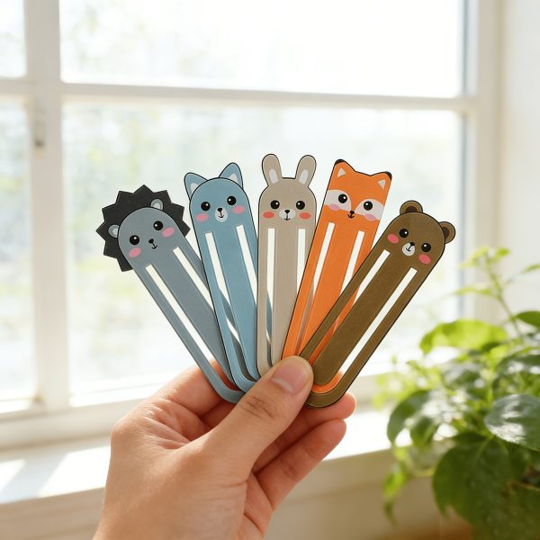 5-Style Acrylic Bookmark Clips, Featuring Cute Cat, Panda, Rabbit, Hedgehog And Fox Cartoon Animal Designs, Ideal Heartfelt Gift for Animal Lovers, Book Enthusiasts And Reading Fans