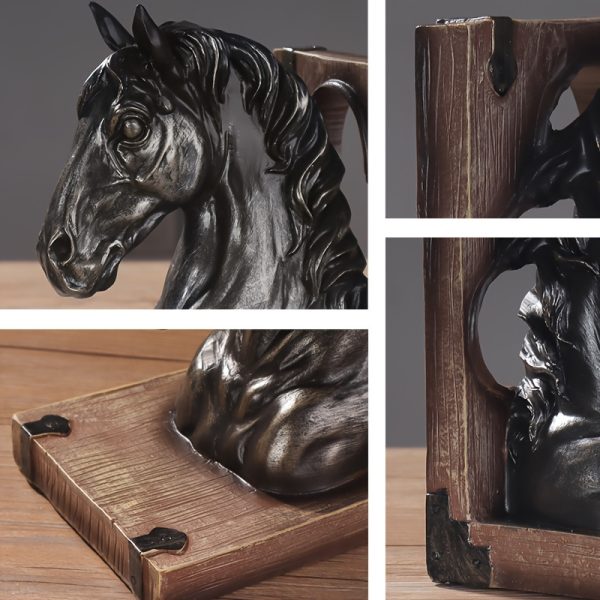 A Resin Bookend Shaped Like a Horse'S Head, Suitable for Decorating Living Rooms, Studies, And Bedrooms. - Image 7