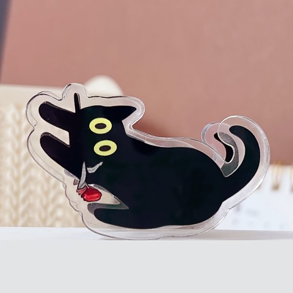 4pcs Cute Cat Theme Acrylic Clips - Notebook Note Clips, Sealing Clips, Plastic File Clips, Durable Storage Clips, Suitable for Notes, Exams, Office Documents, Books, Kitchen Storage Accessories - Image 7