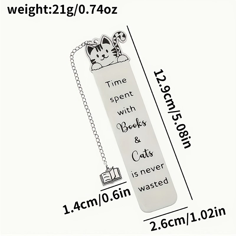 1pc Cute Stainless Steel Cat Bookmark with Kitten-Shaped Book Page Holder - Bookmarks for Book Lovers, Readers, &, Book Accessory Gift for Cat-Themed Literature Enthusiasts - Image 5