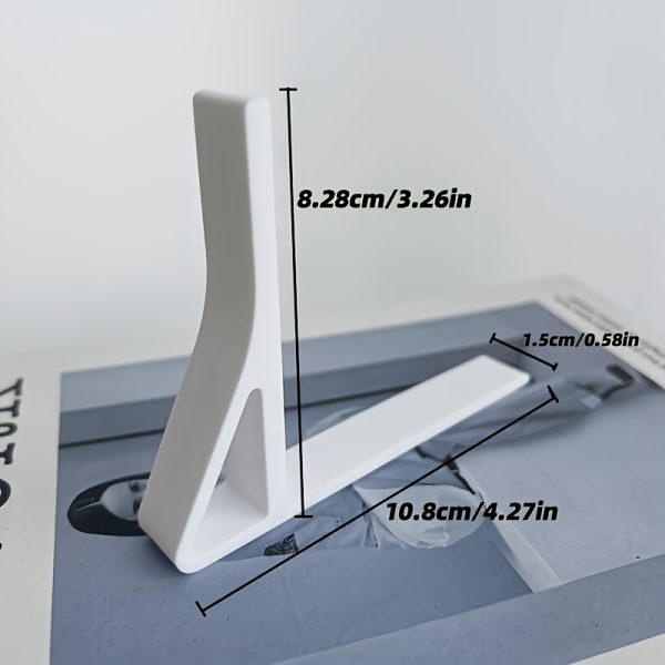 1pc Heavy Plastic Minimalist Book Holder, L-shaped Modern Book Organizer, Home and Study Decoration Book Stand, Suitable for Bookshelves, Desktops, Offices and Study Rooms, Daily Office Supplies - Image 3