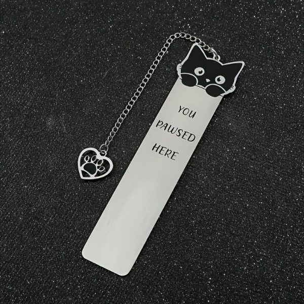 1pc Cute Stainless Steel Cat Bookmark with Kitten-Shaped Book Page Holder - Bookmarks for Book Lovers, Readers, &, Book Accessory Gift for Cat-Themed Literature Enthusiasts - Image 4