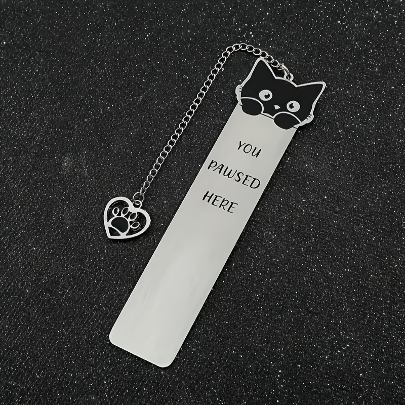 1pc Cute Stainless Steel Cat Bookmark with Kitten-Shaped Book Page Holder - Bookmarks for Book Lovers, Readers, &, Book Accessory Gift for Cat-Themed Literature Enthusiasts - Image 4