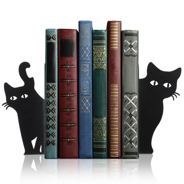 Metal Cat Bookend - Decorative Iron Kitten Shelf End with Sitting & Standing Cats, Durable Book Holder for Home Library, ' Room, - Cute Feline Book Decor Gift for Cat Lovers, Bookworms & Pet Owners - Image 4