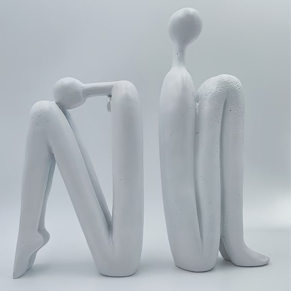 2pcs Set Modern Resin Bookshelf Figurines, Human-Shaped Decorative Bookends Sculptures, Elegant Seated Figure Design Ornaments, Suitable for Bookshelves, Desks, Home Office Decor, Indoor and Outdoor Home Decoration Crafts - Image 6