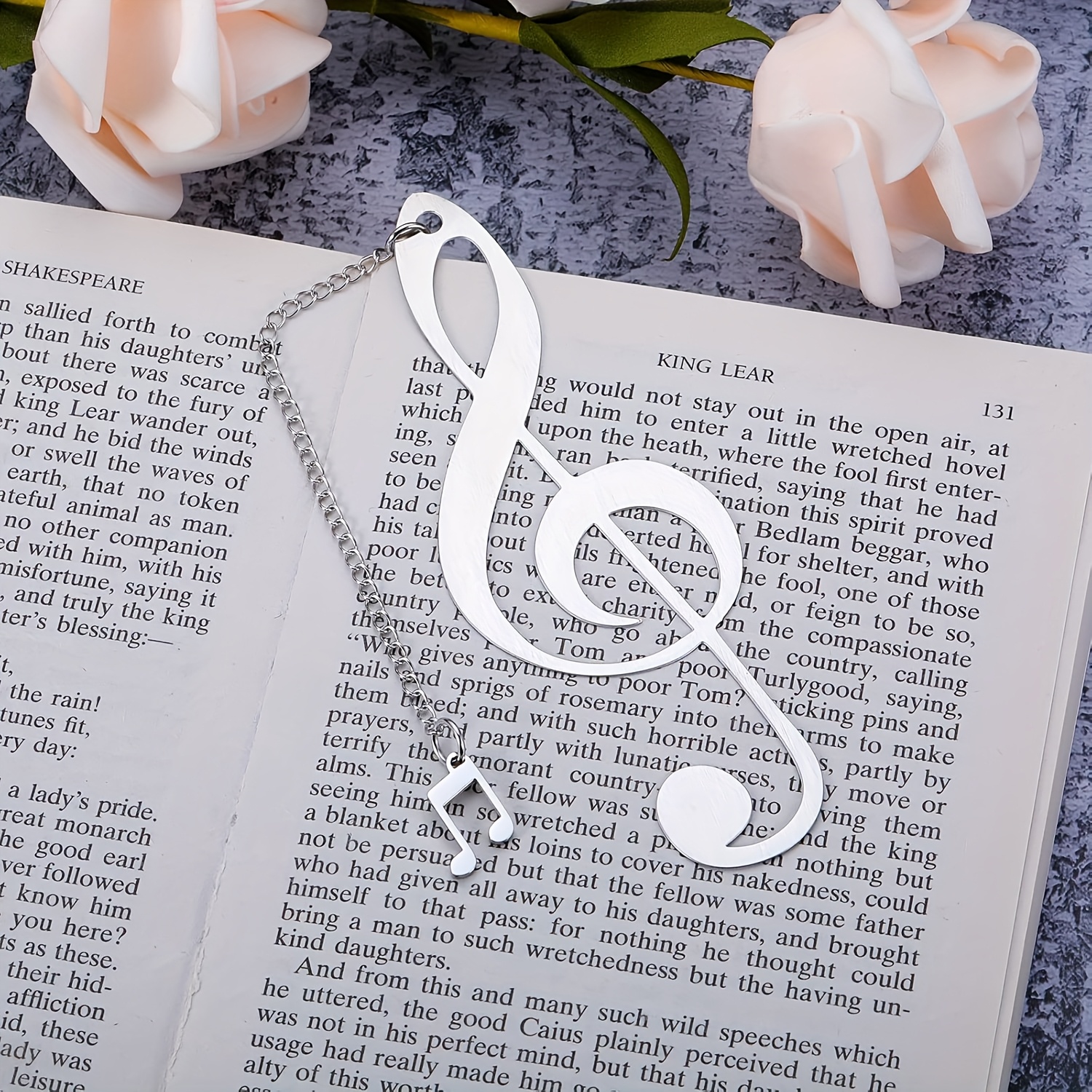 1 Elegant Stainless Steel Musical Note Bookmark Gift for Music Lovers, Book Lovers, Graduation, Valentine