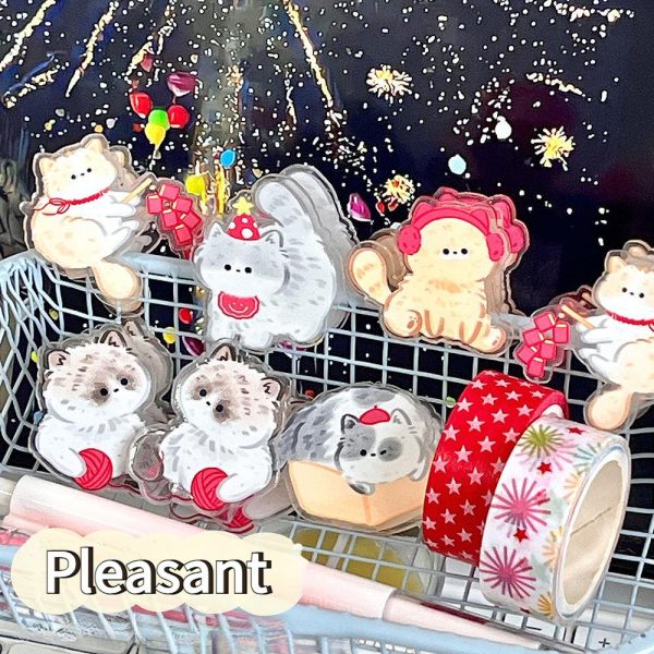 7pcs Cartoon Cat-Themed Acrylic Clips - Designed for Organizing Notebooks in The Kitchen, Suitable for Notes, Exams, Office Documents, Books, Kitchen Storage Additions, Notebook Organizers, Fun Design, Stationery Storage Box - Image 8