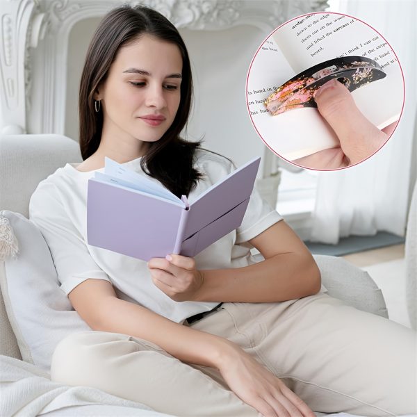4 Dry Acrylic Book Clips, Handmade Thumb Ring Bookmarks, And Cute Reading Additions for Flower Arrangements, Giving to Book Lovers - Image 2