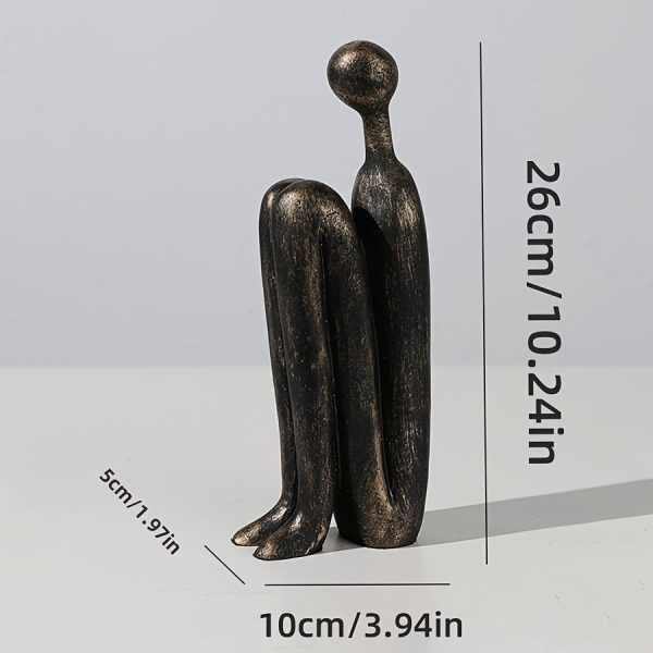2pcs Set Modern Resin Bookshelf Figurines, Human-Shaped Decorative Bookends Sculptures, Elegant Seated Figure Design Ornaments, Suitable for Bookshelves, Desks, Home Office Decor, Indoor and Outdoor Home Decoration Crafts - Image 3