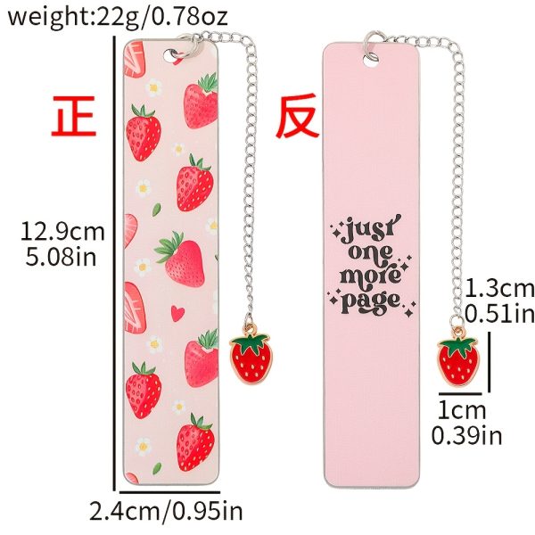 Cute Strawberry Bookmarks, Fruit-shaped Metal Page Markers, Food-themed Reading Accessories for Book Lovers, Students, Perfect for Annotating Novelsu002FTextbooks, Ideal Back to School & Birthday Gift - Image 3