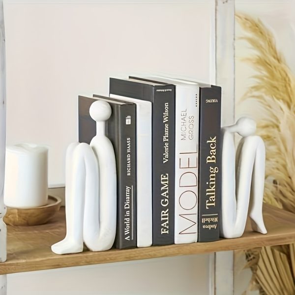2pcs Set Modern Resin Bookshelf Figurines, Human-Shaped Decorative Bookends Sculptures, Elegant Seated Figure Design Ornaments, Suitable for Bookshelves, Desks, Home Office Decor, Indoor and Outdoor Home Decoration Crafts - Image 12