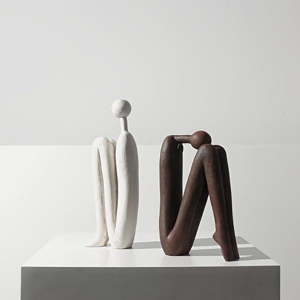 2pcs Set Modern Resin Bookshelf Figurines, Human-Shaped Decorative Bookends Sculptures, Elegant Seated Figure Design Ornaments, Suitable for Bookshelves, Desks, Home Office Decor, Indoor and Outdoor Home Decoration Crafts - Image 14