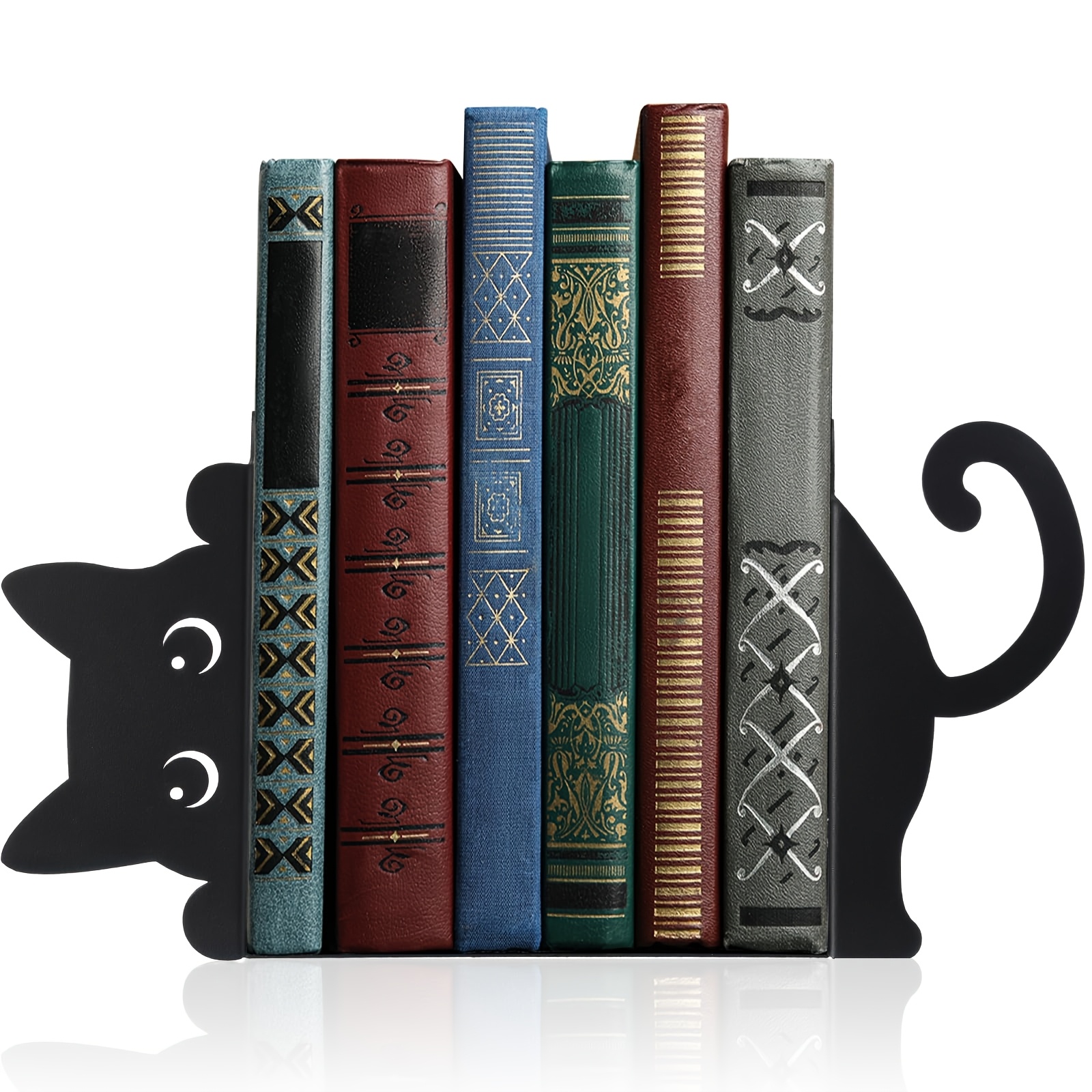 Adorable Kitten Metal Bookend - Iron Cat Book Holder Decor with Sitting & Standing Cat Figurines, Durable Bookends for Shelf Decoration Suitable for, Office, Library - Perfect Gift for Book Lovers - Image 3
