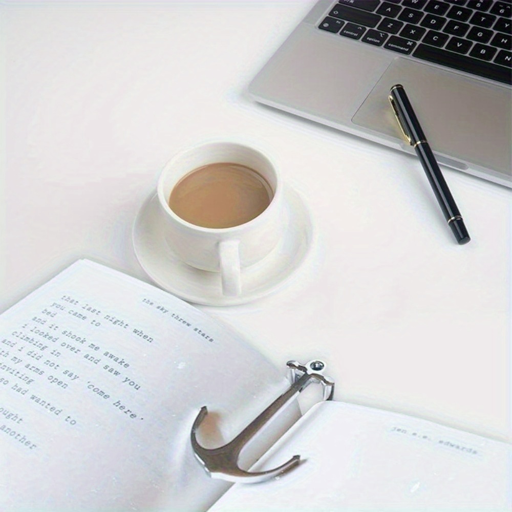 1pc Fashion Anchor Metal Bookmark - Durable Reader