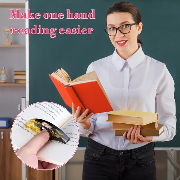 4 Dry Acrylic Book Clips, Handmade Thumb Ring Bookmarks, And Cute Reading Additions for Flower Arrangements, Giving to Book Lovers - Image 5