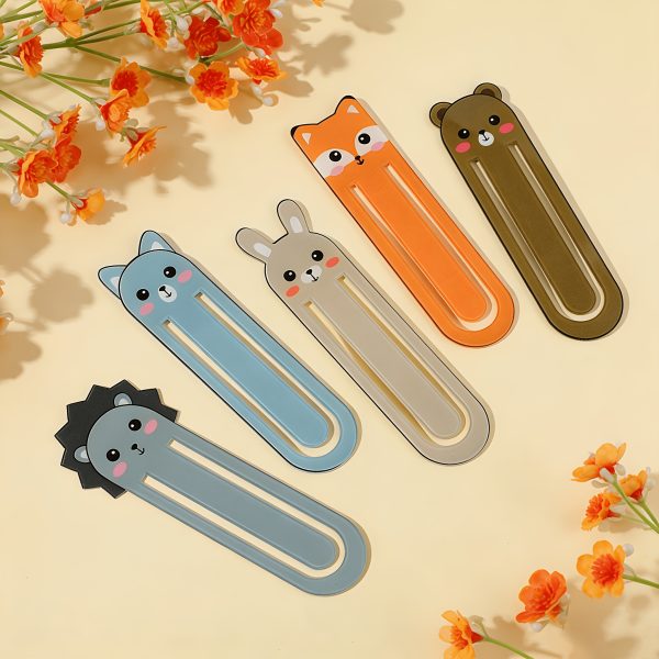 5-Style Acrylic Bookmark Clips, Featuring Cute Cat, Panda, Rabbit, Hedgehog And Fox Cartoon Animal Designs, Ideal Heartfelt Gift for Animal Lovers, Book Enthusiasts And Reading Fans - Image 5