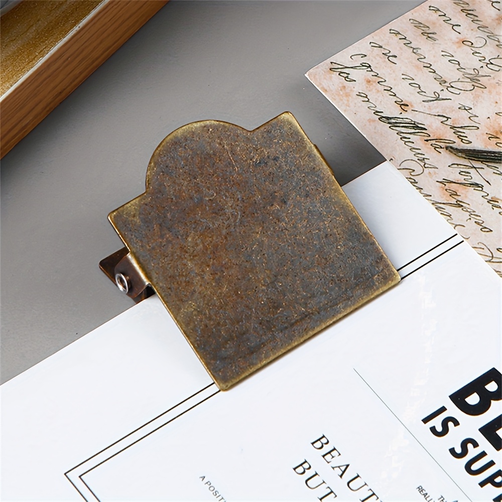 Vintage Metal File Folder, Bill Clip, Photo Clip, Note Clip, Student Office Document Organizer, TN Notebook Clip, Golden Binder Clip, Office Stationery Clip - Image 6