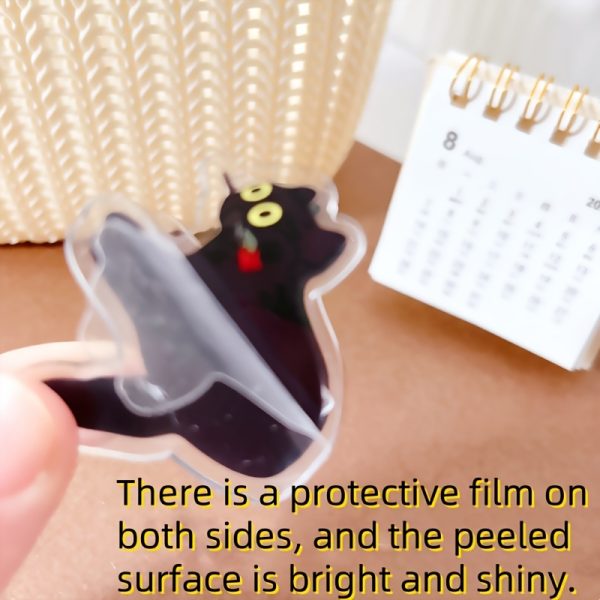 4pcs Cute Cat Theme Acrylic Clips - Notebook Note Clips, Sealing Clips, Plastic File Clips, Durable Storage Clips, Suitable for Notes, Exams, Office Documents, Books, Kitchen Storage Accessories - Image 8