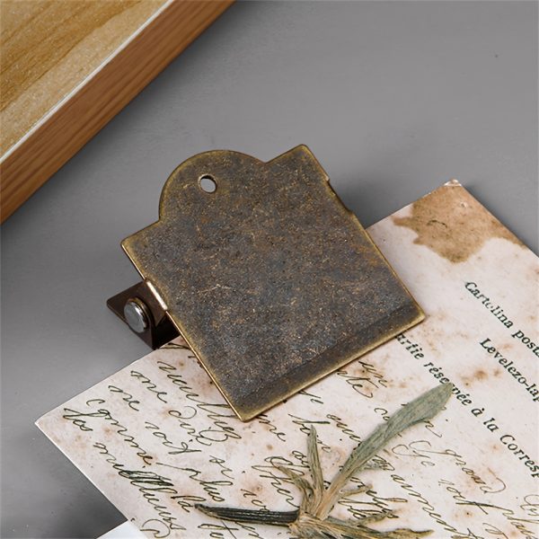Vintage Metal File Folder, Bill Clip, Photo Clip, Note Clip, Student Office Document Organizer, TN Notebook Clip, Golden Binder Clip, Office Stationery Clip - Image 8