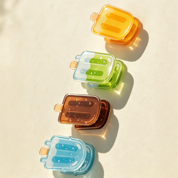 4pcs Summer Ice Cream Popsicle Shaped Multifunctional Individual Acrylic Clips, Stationery Refills, File And Paper Clips, High Transparency PP Clipu002FSealing Clipu002FBookmarku002FMemo Clip, Diary Decoration Gift - Image 8