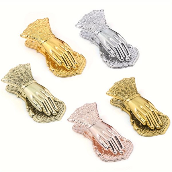 Fashionable Ladies' Hand Bookmark Clip, Notebook Clip, Creative Niche Exquisite Metal High-End Golden Hand Sleeve Posing Clip - Image 15