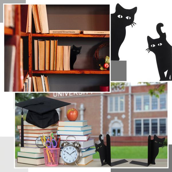 Metal Cat Bookend - Decorative Iron Kitten Shelf End with Sitting & Standing Cats, Durable Book Holder for Home Library, ' Room, - Cute Feline Book Decor Gift for Cat Lovers, Bookworms & Pet Owners - Image 9