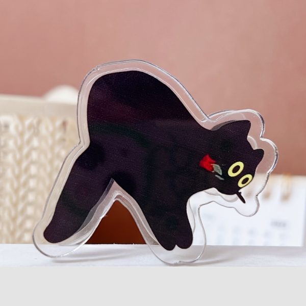4pcs Cute Cat Theme Acrylic Clips - Notebook Note Clips, Sealing Clips, Plastic File Clips, Durable Storage Clips, Suitable for Notes, Exams, Office Documents, Books, Kitchen Storage Accessories - Image 6
