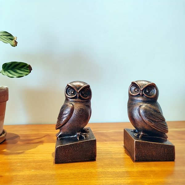 Owl Book Standing, Book Holder Decoration, Home Decoration, Retro Metal Paint Working, Imitation Wood Grain Perfect For Office - Image 2