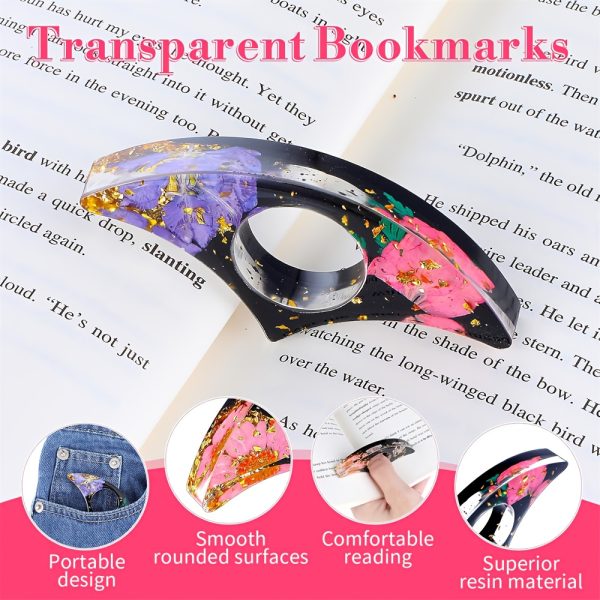 4 Dry Acrylic Book Clips, Handmade Thumb Ring Bookmarks, And Cute Reading Additions for Flower Arrangements, Giving to Book Lovers - Image 7