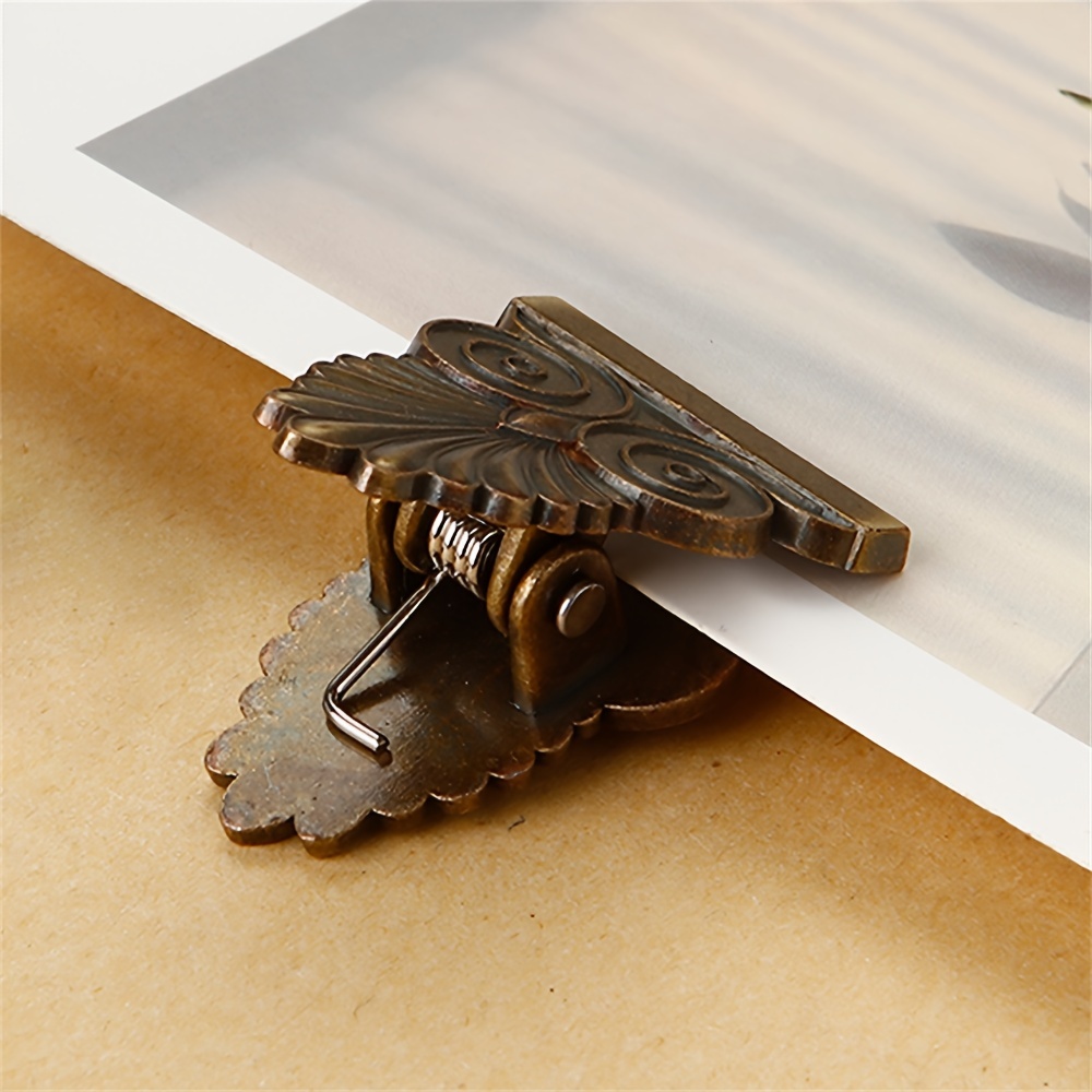 Vintage Leaf Design Metal Clips, Zinc Alloy Paper Clamps for Photo Postcard Storage, TN Journal Accessories - Image 7