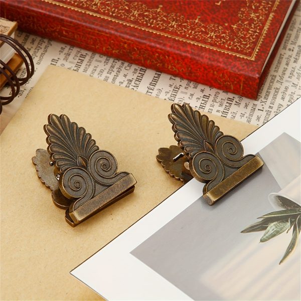 Vintage Leaf Design Metal Clips, Zinc Alloy Paper Clamps for Photo Postcard Storage, TN Journal Accessories - Image 4
