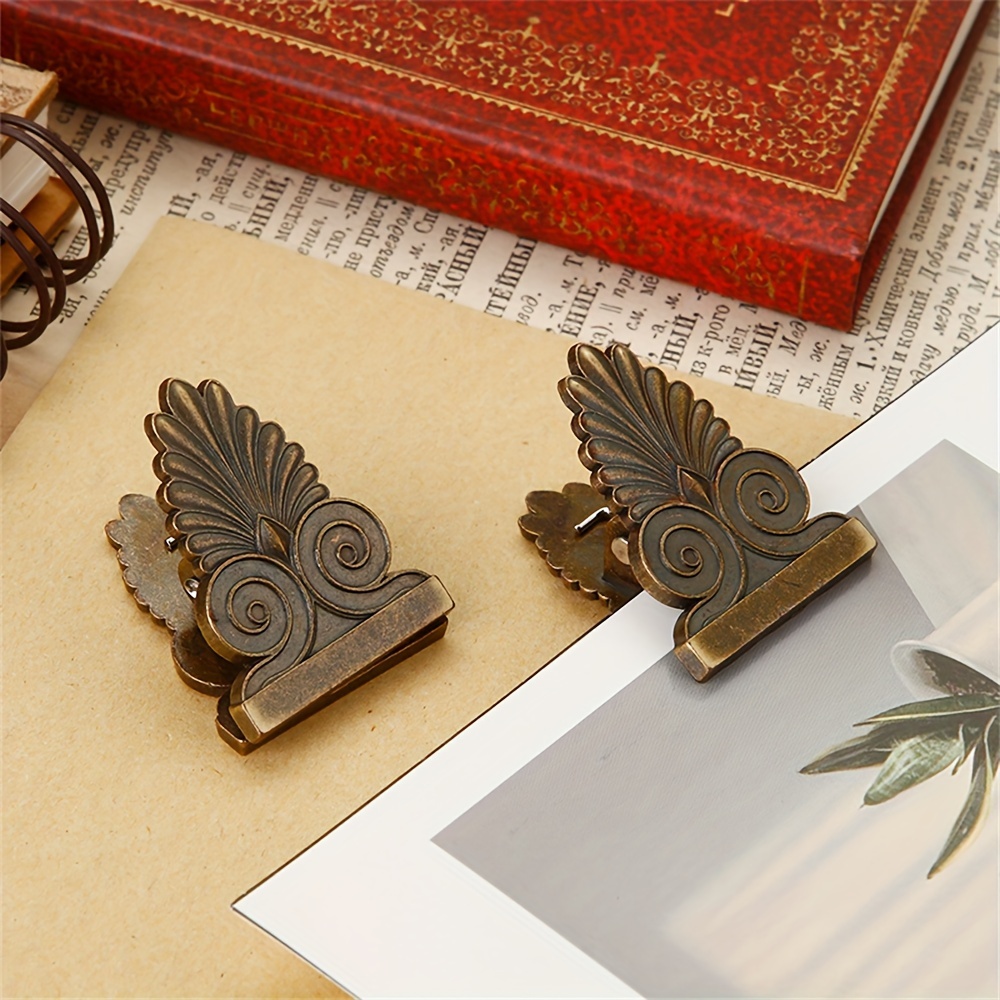 Vintage Leaf Design Metal Clips, Zinc Alloy Paper Clamps for Photo Postcard Storage, TN Journal Accessories - Image 4