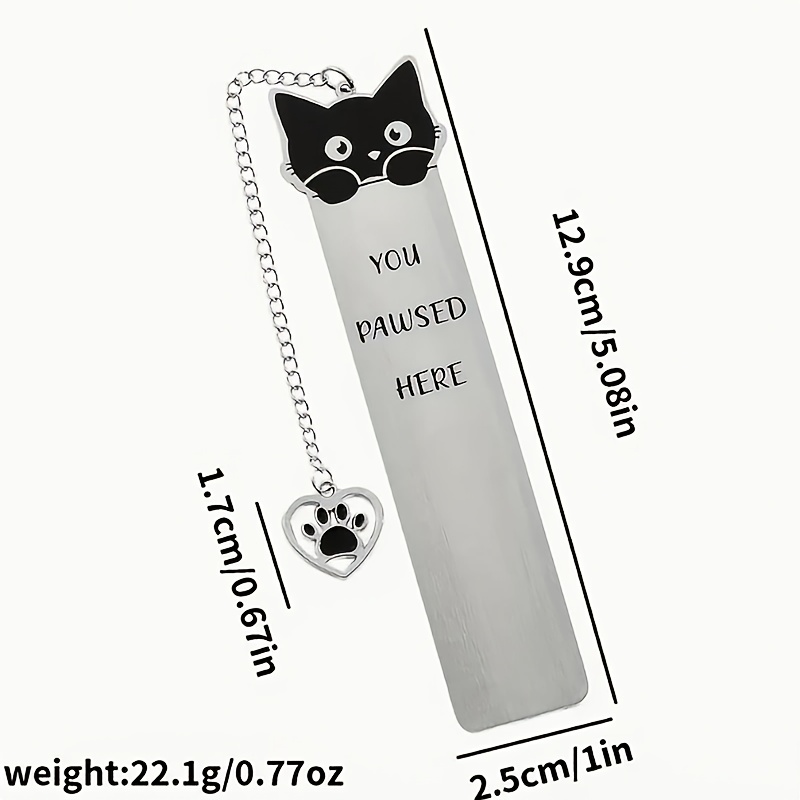 1pc Cute Stainless Steel Cat Bookmark with Kitten-Shaped Book Page Holder - Bookmarks for Book Lovers, Readers, &, Book Accessory Gift for Cat-Themed Literature Enthusiasts - Image 2