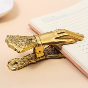 Fashionable Ladies' Hand Bookmark Clip, Notebook Clip, Creative Niche Exquisite Metal High-End Golden Hand Sleeve Posing Clip