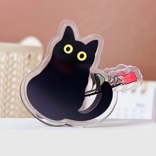4pcs Cute Cat Theme Acrylic Clips - Notebook Note Clips, Sealing Clips, Plastic File Clips, Durable Storage Clips, Suitable for Notes, Exams, Office Documents, Books, Kitchen Storage Accessories - Image 2
